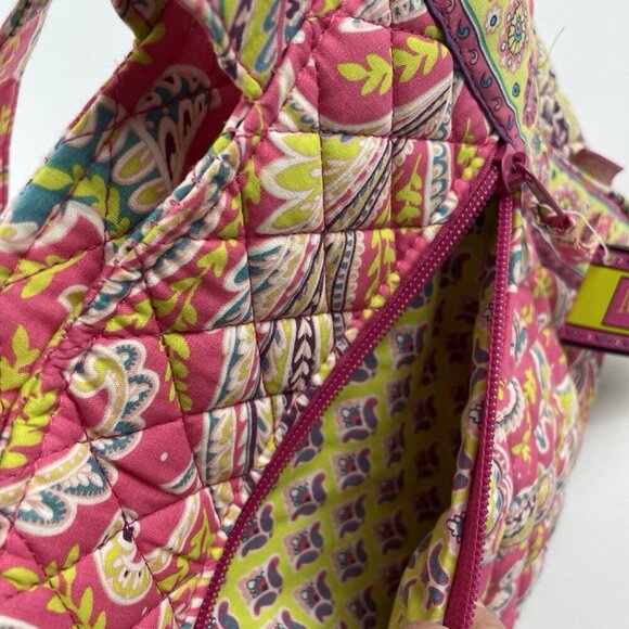 Maggi B Quilted French Country M Paisley Tote Bag Medium 10”x8”x3” Fuchsia Fizz - Picture 9 of 11